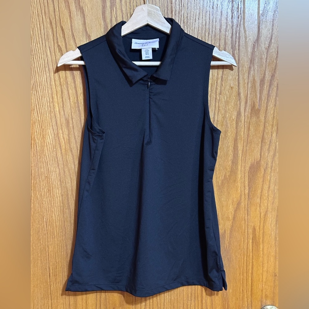 Tommy Bahama golf Black Sleeveless Blouse sz medium F